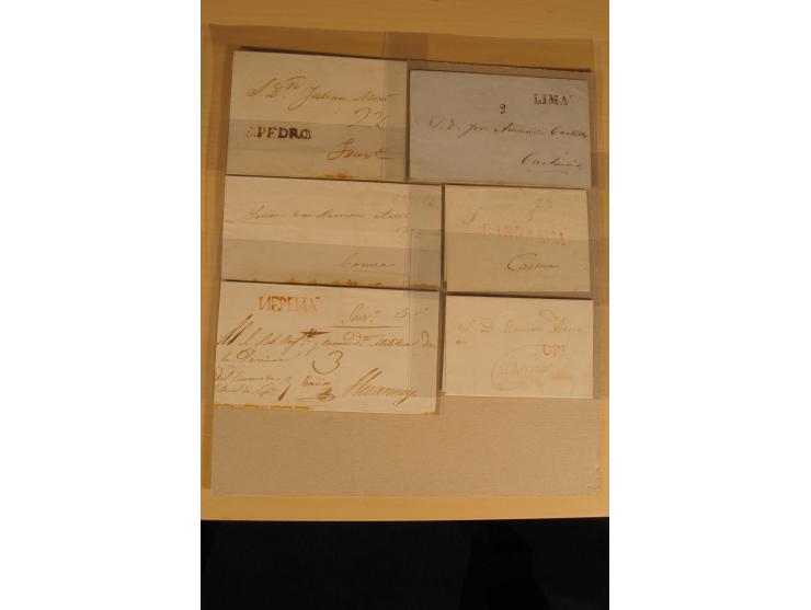 1780/1873 (ca.), mehr als 125 Vorphila- oder markenlose Briefe/Vorderseiten, dabei viele bessere Stempel, u.a. "CHIC", "CHUQU
