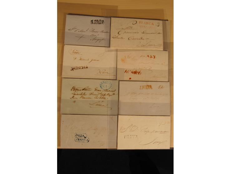 1780/1873 (ca.), mehr als 125 Vorphila- oder markenlose Briefe/Vorderseiten, dabei viele bessere Stempel, u.a. "CHIC", "CHUQU