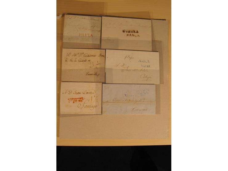 1780/1873 (ca.), mehr als 125 Vorphila- oder markenlose Briefe/Vorderseiten, dabei viele bessere Stempel, u.a. "CHIC", "CHUQU