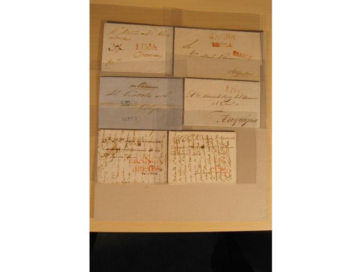 1780/1873 (ca.), mehr als 125 Vorphila- oder markenlose Briefe/Vorderseiten, dabei viele bessere Stempel, u.a. "CHIC", "CHUQU