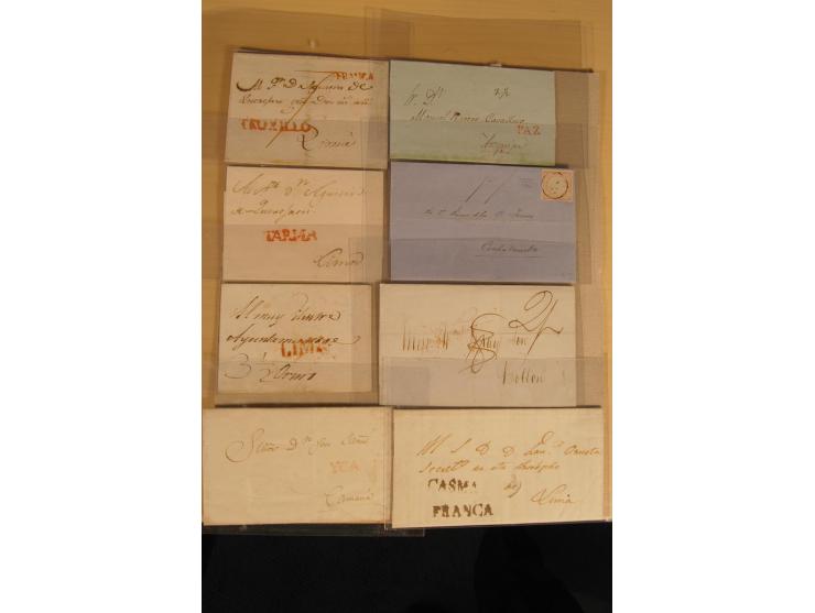 1780/1873 (ca.), mehr als 125 Vorphila- oder markenlose Briefe/Vorderseiten, dabei viele bessere Stempel, u.a. "CHIC", "CHUQU