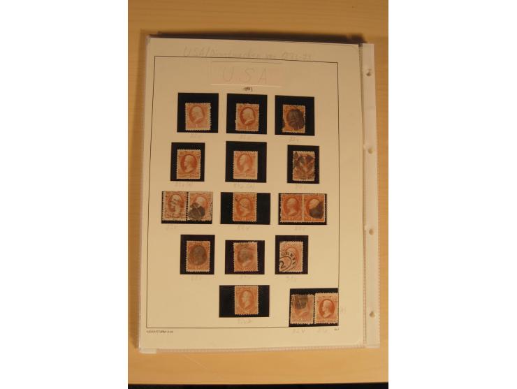 1847/93, gestempelte reichhaltige Sammlung mit Konföderierten Staaten sowie einer ganzen Reihe von zum Teil interessanten Bri