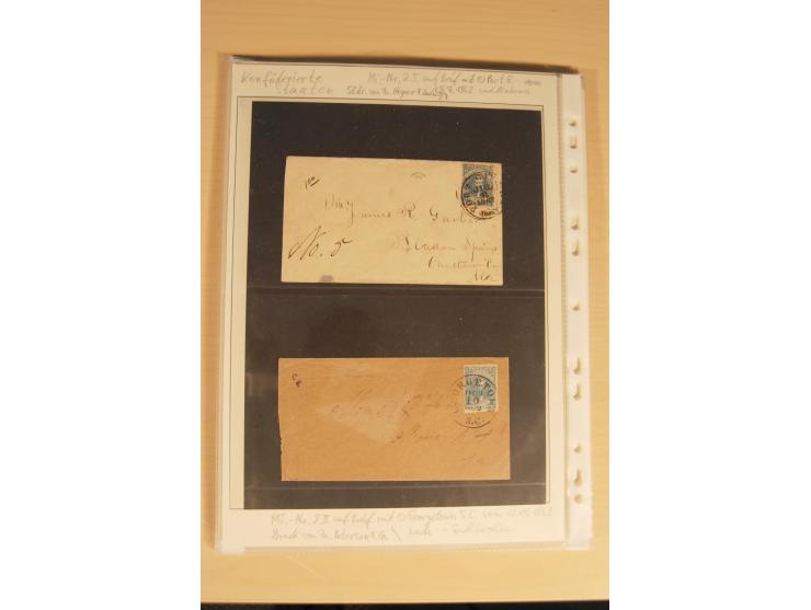 1847/93, gestempelte reichhaltige Sammlung mit Konföderierten Staaten sowie einer ganzen Reihe von zum Teil interessanten Bri