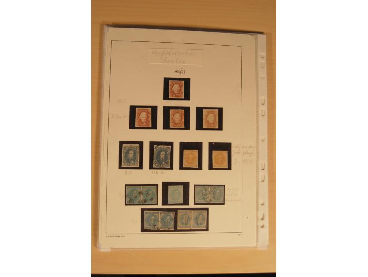 1847/93, gestempelte reichhaltige Sammlung mit Konföderierten Staaten sowie einer ganzen Reihe von zum Teil interessanten Bri