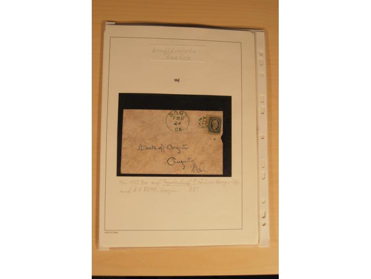 1847/93, gestempelte reichhaltige Sammlung mit Konföderierten Staaten sowie einer ganzen Reihe von zum Teil interessanten Bri