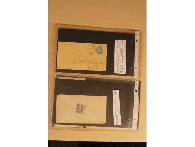 1847/93, gestempelte reichhaltige Sammlung mit Konföderierten Staaten sowie einer ganzen Reihe von zum Teil interessanten Bri