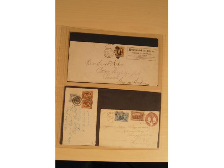 1847/93, gestempelte reichhaltige Sammlung mit Konföderierten Staaten sowie einer ganzen Reihe von zum Teil interessanten Bri