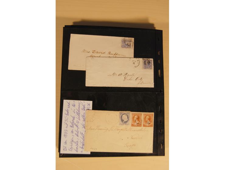 1847/93, gestempelte reichhaltige Sammlung mit Konföderierten Staaten sowie einer ganzen Reihe von zum Teil interessanten Bri