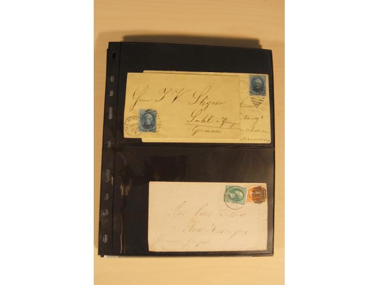 1847/93, gestempelte reichhaltige Sammlung mit Konföderierten Staaten sowie einer ganzen Reihe von zum Teil interessanten Bri