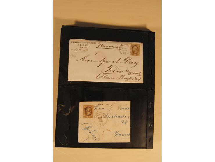 1847/93, gestempelte reichhaltige Sammlung mit Konföderierten Staaten sowie einer ganzen Reihe von zum Teil interessanten Bri