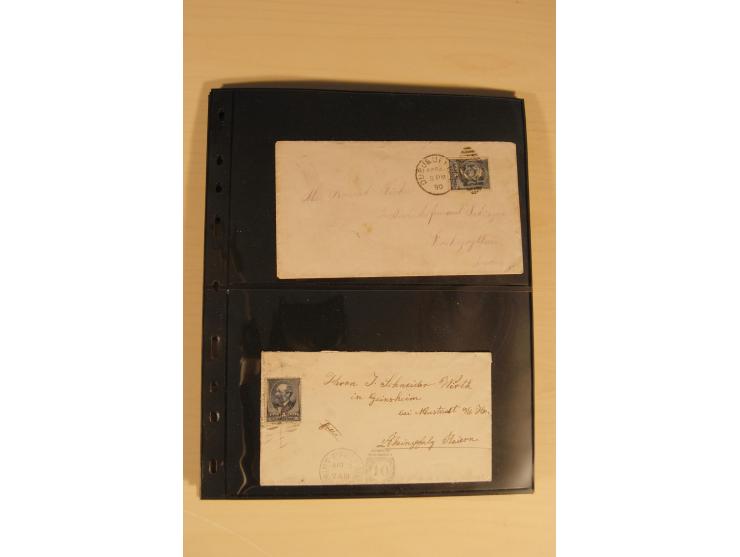 1847/93, gestempelte reichhaltige Sammlung mit Konföderierten Staaten sowie einer ganzen Reihe von zum Teil interessanten Bri