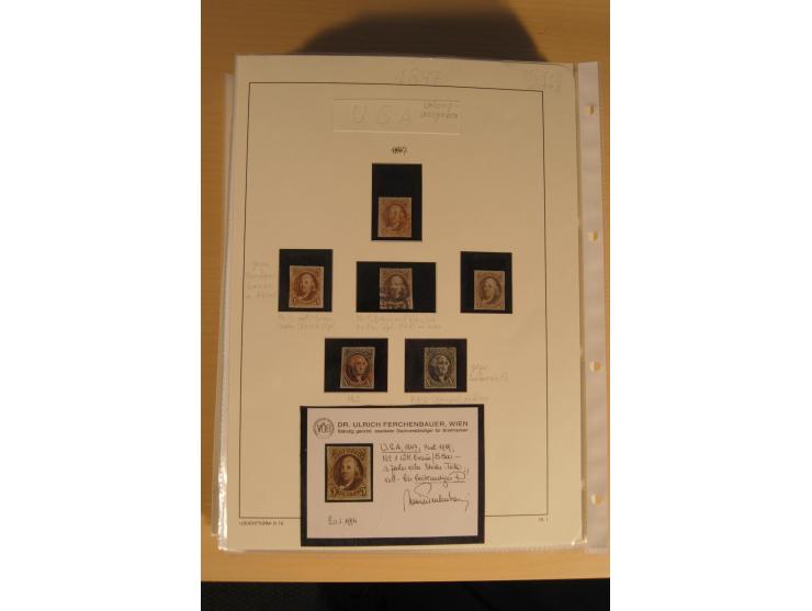 1847/93, gestempelte reichhaltige Sammlung mit Konföderierten Staaten sowie einer ganzen Reihe von zum Teil interessanten Bri
