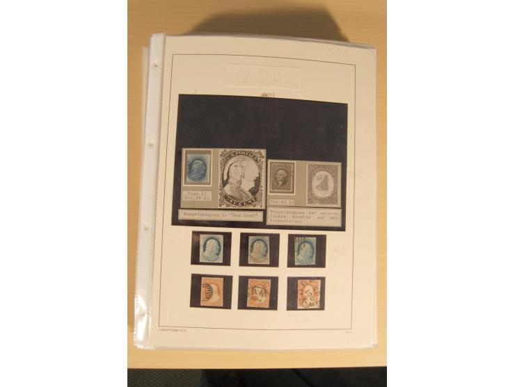 1847/93, gestempelte reichhaltige Sammlung mit Konföderierten Staaten sowie einer ganzen Reihe von zum Teil interessanten Bri