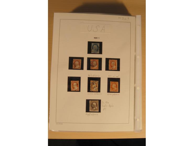 1847/93, gestempelte reichhaltige Sammlung mit Konföderierten Staaten sowie einer ganzen Reihe von zum Teil interessanten Bri