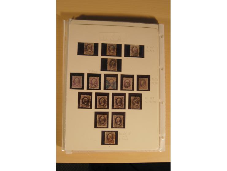 1847/93, gestempelte reichhaltige Sammlung mit Konföderierten Staaten sowie einer ganzen Reihe von zum Teil interessanten Bri