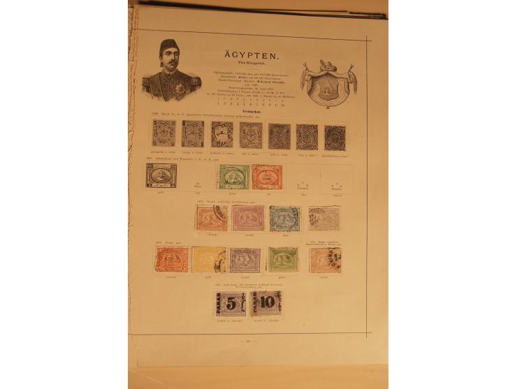 1853/1910 (ca.), ungebrauchte und gestempelte Partie mit besseren Ausgaben auf alten Vordruckblättern