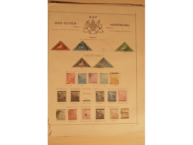 1853/1910 (ca.), ungebrauchte und gestempelte Partie mit besseren Ausgaben auf alten Vordruckblättern