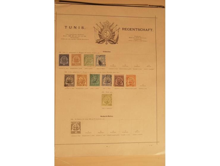 1853/1910 (ca.), ungebrauchte und gestempelte Partie mit besseren Ausgaben auf alten Vordruckblättern