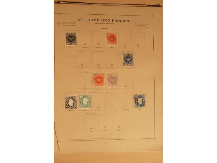 1853/1910 (ca.), ungebrauchte und gestempelte Partie mit besseren Ausgaben auf alten Vordruckblättern
