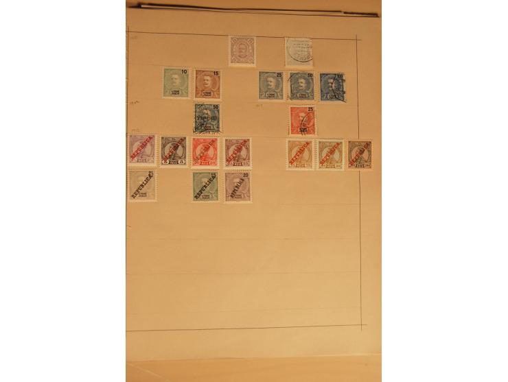 1853/1910 (ca.), ungebrauchte und gestempelte Partie mit besseren Ausgaben auf alten Vordruckblättern