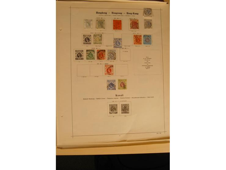 1873/1938, gestempelte Sammlungen von China, Hongkong, Japan und Siam auf alten Vordruckblättern, Erhaltung stärker unterschi