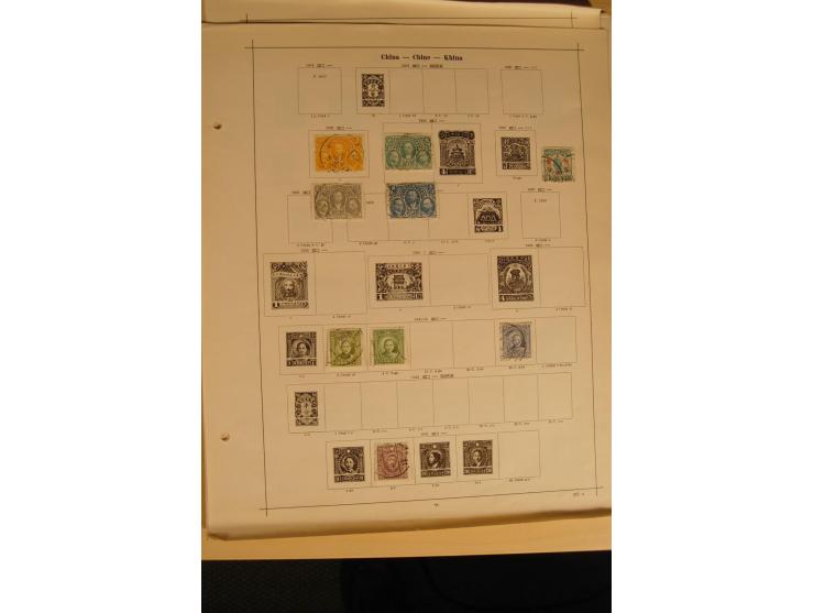 1873/1938, gestempelte Sammlungen von China, Hongkong, Japan und Siam auf alten Vordruckblättern, Erhaltung stärker unterschi