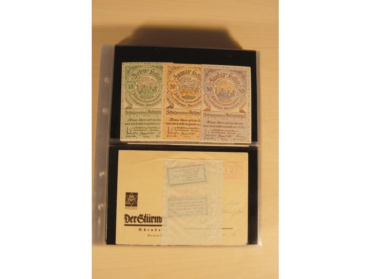 JUDAIKA: 1880/1960 (ca.), interessante Sammlung mit vielen Briefen und Karten, Geldscheinen, Dokumenten etc., dabei Holy Land