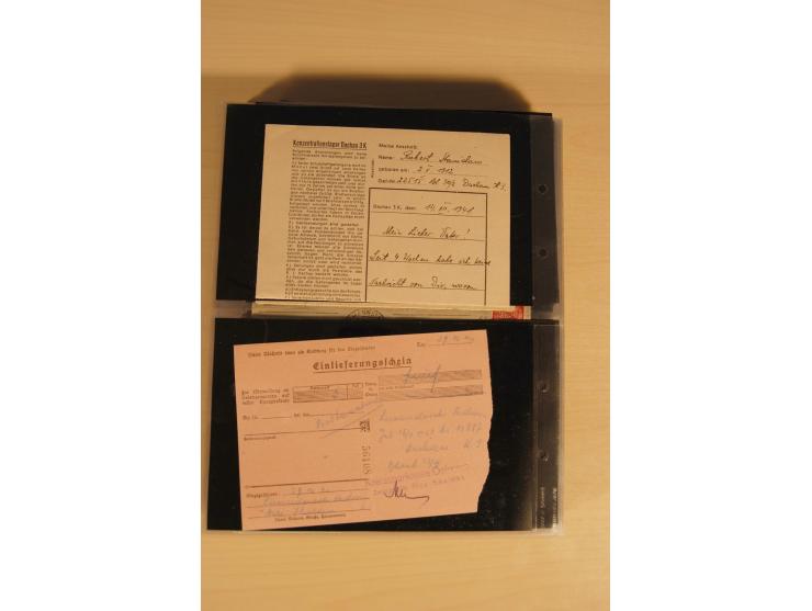 JUDAIKA: 1880/1960 (ca.), interessante Sammlung mit vielen Briefen und Karten, Geldscheinen, Dokumenten etc., dabei Holy Land