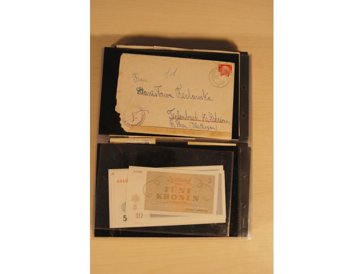 JUDAIKA: 1880/1960 (ca.), interessante Sammlung mit vielen Briefen und Karten, Geldscheinen, Dokumenten etc., dabei Holy Land