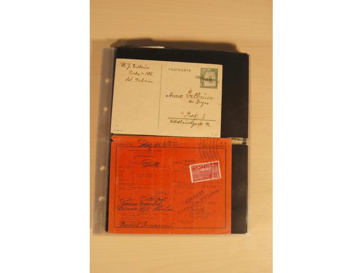 JUDAIKA: 1880/1960 (ca.), interessante Sammlung mit vielen Briefen und Karten, Geldscheinen, Dokumenten etc., dabei Holy Land