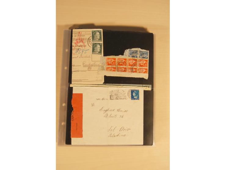 JUDAIKA: 1880/1960 (ca.), interessante Sammlung mit vielen Briefen und Karten, Geldscheinen, Dokumenten etc., dabei Holy Land
