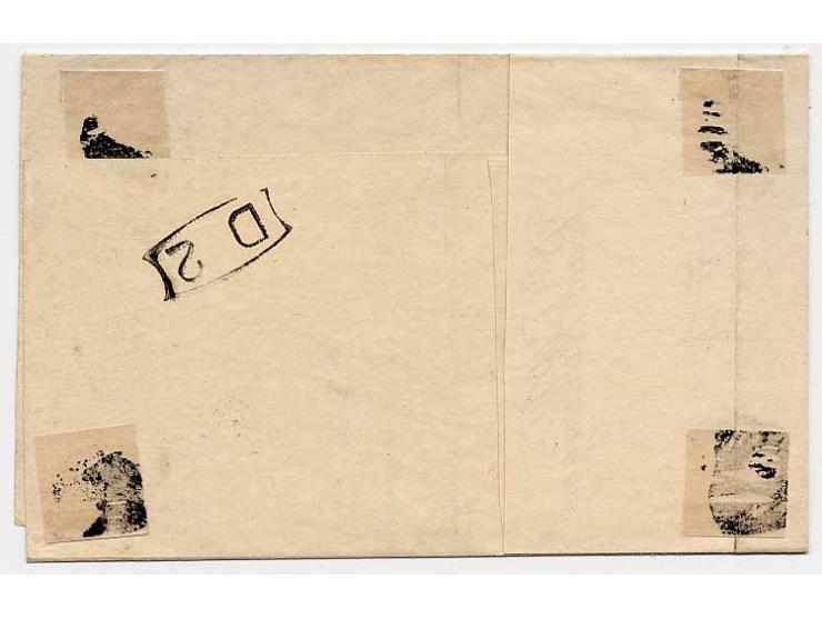 1/4 Gr. grauviolett und Großer Schild 1/2 Gr. orange mit klarem Preußen-DKr. "WILDUNGEN 30 7 74" auf Drucksachen-Faltbrief na