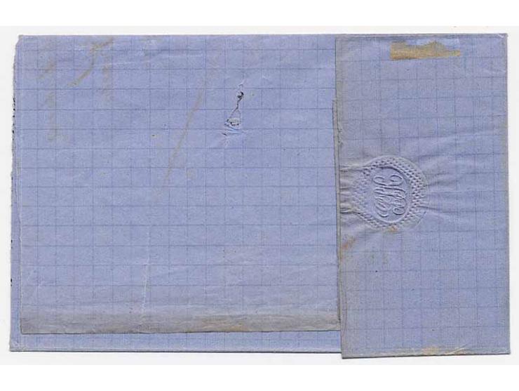 1 Gr. karmin und 5 Gr. ockerbraun mit klarem EKr. "SAARBRÜCKEN 8 7 72" auf Faltbrief der 2. Gewichtsstufe nach Nancy, 1 Gr. m
