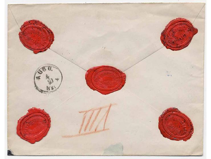 5 Gr. ockerbraun, oben etwas stumpfe Zähnung, als Einzelfrankatur mit EKr. "BERLIN P.E. 38/3/10 72" auf Wertbrief mit 5 voll 