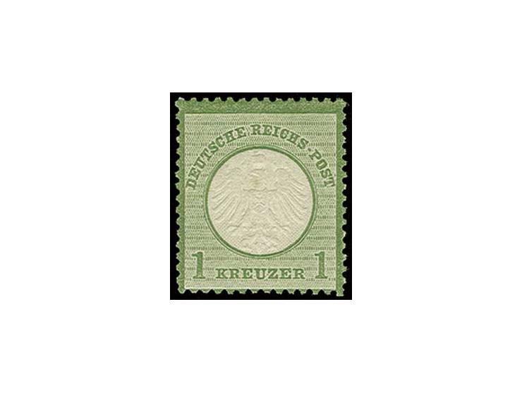 1 Kr. gelblichgrün, gut geprägt und farbfrisch, Pracht, sehr seltene Marke, Fotoattest Krug BPP (Mi. 6.500,-)