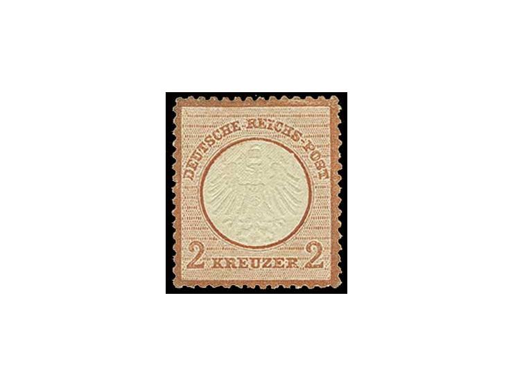 2 Kr. ziegelrot mit Plattenfehler "Kreis unter P in POST", Feld 114 (im Michel-Plattenfehler-Handbuch noch ohne Preisangabe),