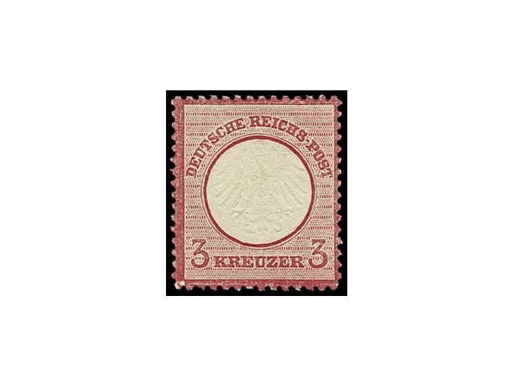 3 Kr. karmin, gut gezähnt und farbfrisch, ungebraucht mit etwas stärkeren Falzspuren, Pracht, u.a. sign. Richter sowie Fotoat