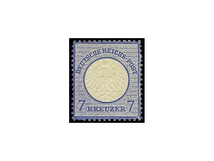 7 Kr. blau, gut geprägt, gezähnt und zentriert in tiefer frischer Farbe, ungebraucht mit Falzspur, Kabinett, Fotoattest Henni