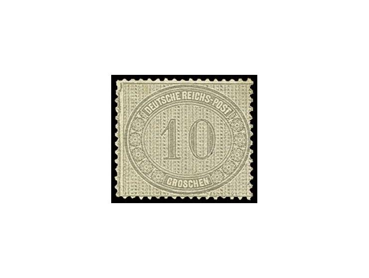 10 Gr. gelblichgrau mit Plattenfehler "Bruch des Randbalkens links oben", Feld 136, ungebraucht, Pracht, Fotobefund Krug BPP 