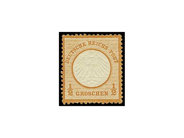 Farbänderung: 1/2 Gr. orange, farbfrisch, gut geprägt, zentriert und gezähnt, ungebraucht mit Falzspuren, Pracht, u.a. sign. 