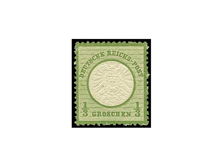 1/3 Gr. dunkelgrün in heller Nuance, farbfrisch und gut geprägt mit teilweise rauher Zähnung, postfrisch, Kabinett, Fotoattes