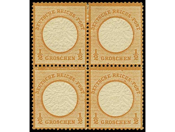 1/2 Gr. orange, farbfrisch und gut geprägt mit deutlicher Doppelprägung, dabei die erste ca. 2 mm nach rechts unten versetzt,