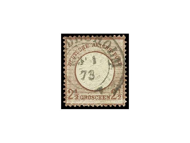 2 1/2 Gr. lilabraun mit Schleswig-Holstein-Stempel "BORDESHOLM 23 1 73", Pracht, sign. Gebr. Senf und Fotoattest Sommer BPP (