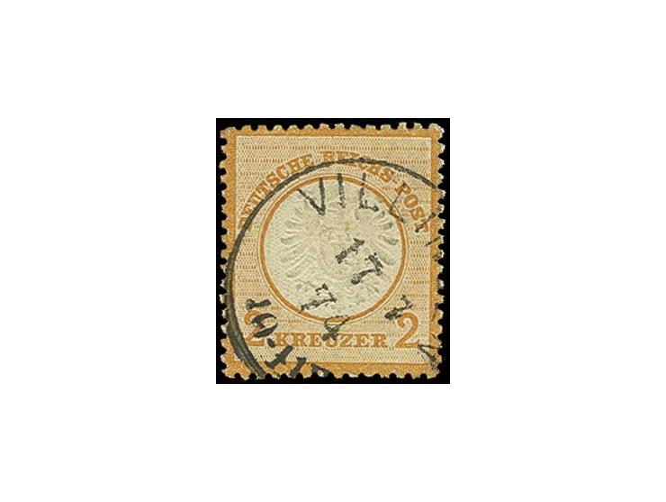 2 Kr. orange, farbfrisch, sehr gut geprägt, gut zentriert und gezähnt, mit EKr. "VILLINGEN 17.7.74", Pracht, Fotoattest Brugg