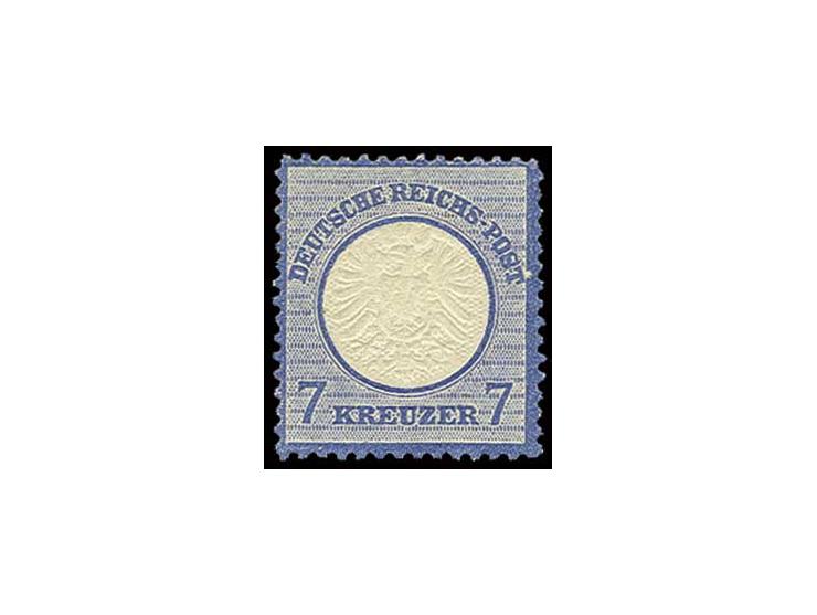 7 Kr. grauultramarin mit Plattenfehler "Kerbe im Rahmen rechts über T in POST", Feld 1, ungebraucht, Pracht, Fotobefund Krug 