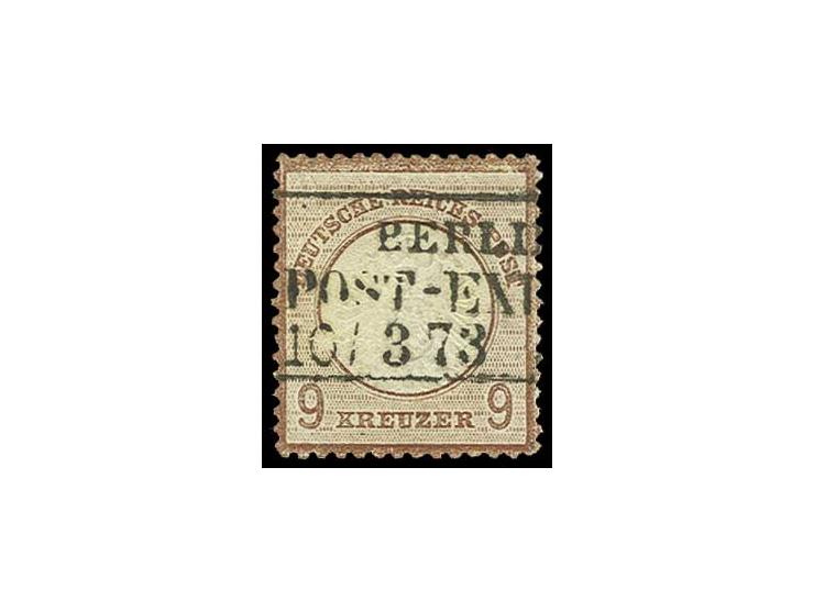 9 Kr. lilabraun mit Stempel Ra3 "BERLIN POST-EXP... 10.3.73", farbfrisch, sehr gut geprägt, zentriert und gut gezähnt, kaum s