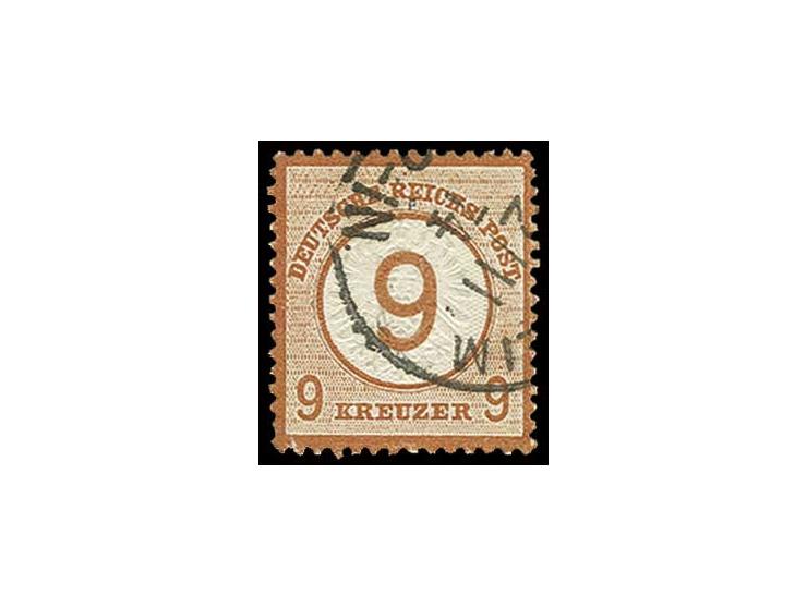 9 auf 9 Kr. braunorange, sauber gestempelt, bis auf eine kleine Randkerbe in sehr guter Erhaltung, Fotobefund Krug BPP (Mi. 6