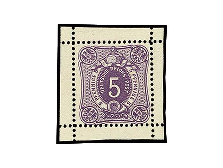 5 Pfge. violett in gleicher Zeichnung, im kleinen Blockformat auf ungummiertem Papier, Pracht, sign. Ludin BPP