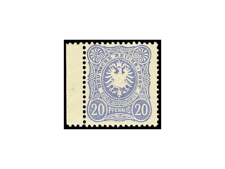 20 Pfg. hellblau, postfrisches linkes Randstück, farbfrisch, Kabinett, Fotobefund Wiegand BPP (Mi. 400,-)