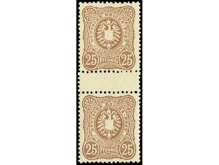 25 Pfg. hellorangebraun, senkrechtes Zwischenstegpaar, postfrisch, Kabinett, Fotoattest Wiegand BPP